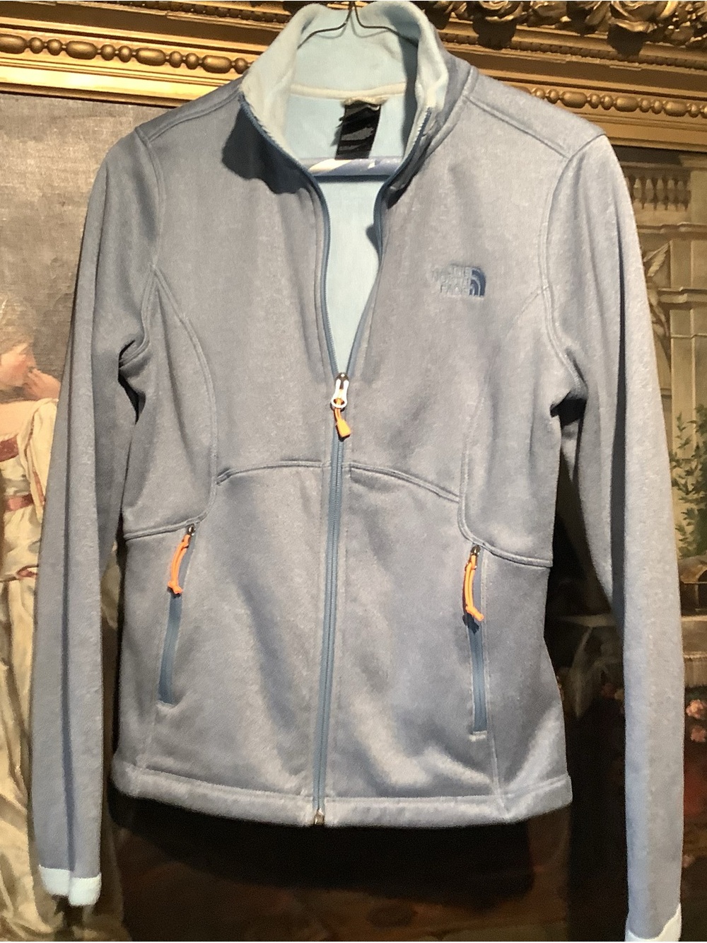 The North Face Jacket Blue Agave Full Zip Fleece Outdoor Hiking - Women’s Sz S